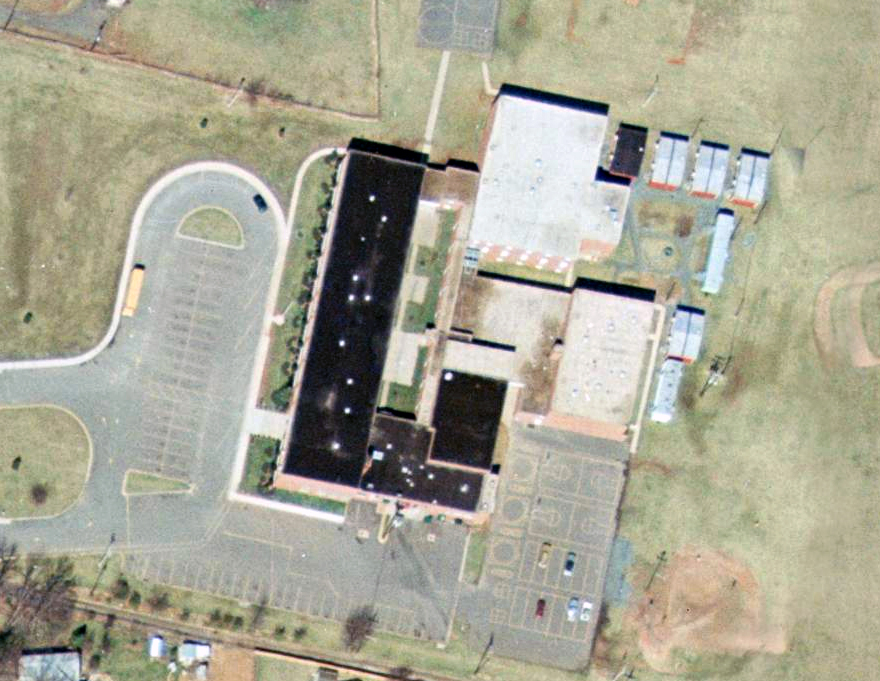 Aerial photograph of Herndon Elementary School taken in 1976.