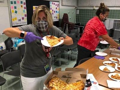 Families were treated with pizza during our Open House Bash courtesy of our award winning PTA!