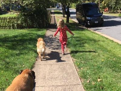  Skipping with furry friends on October Walking Wednesday!  